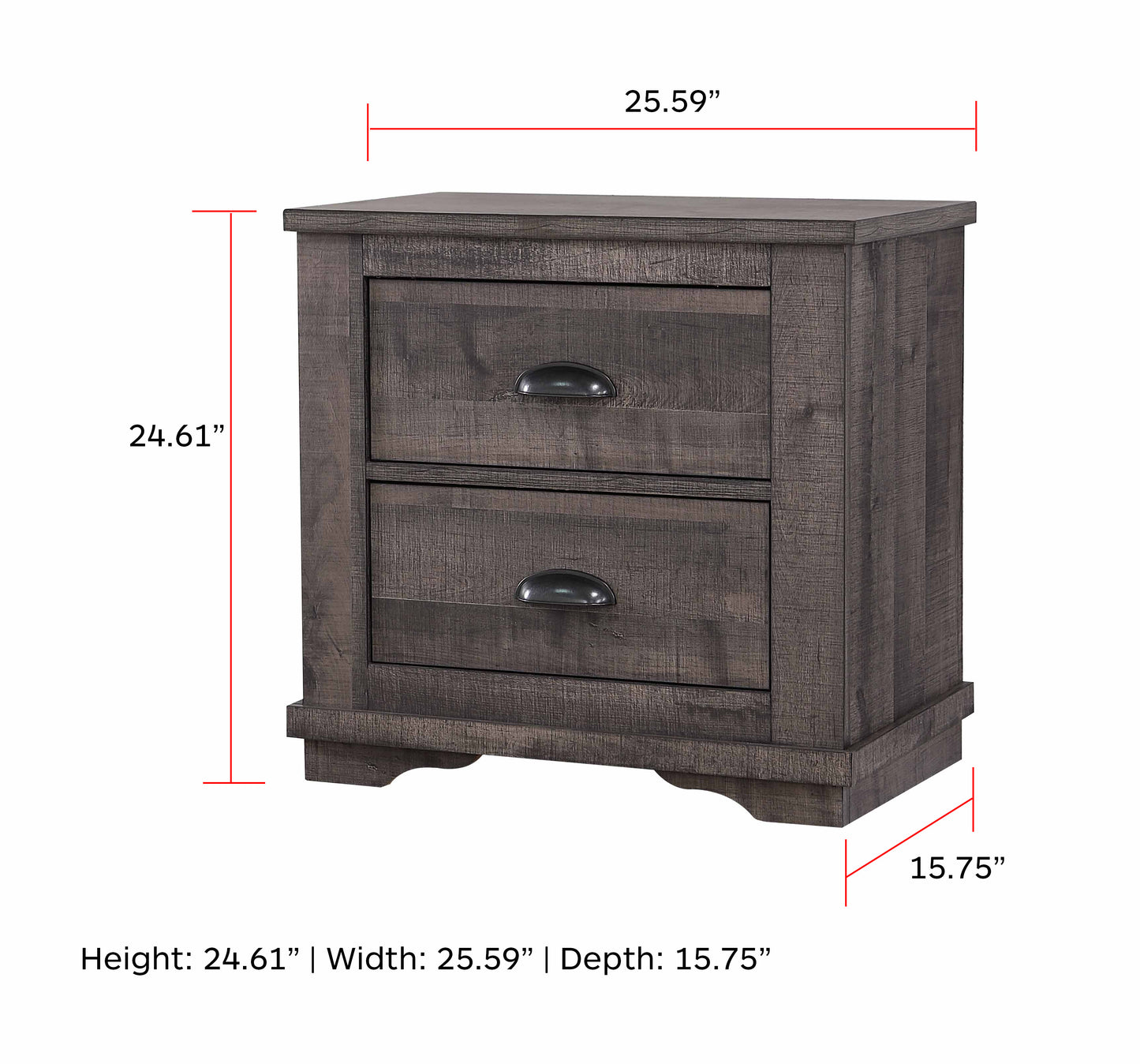 Coralee Night Stand Grey