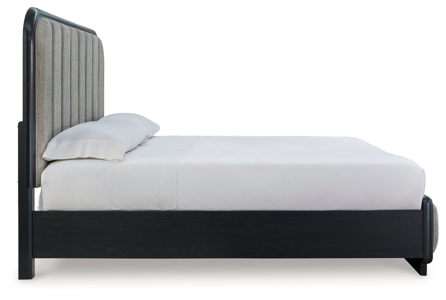 Rowanbeck King Upholstered Panel Bed, Dresser, Mirror and Nightstand
