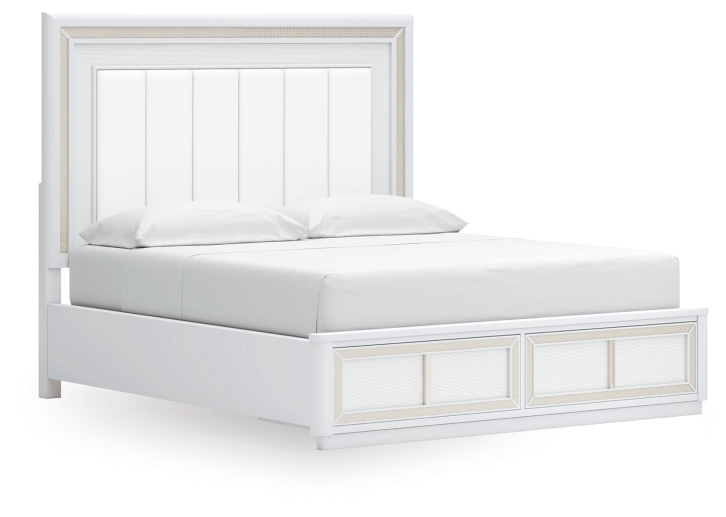 Chalanna California King Upholstered Storage Bed, Dresser, Mirror, Chest and Nightstand