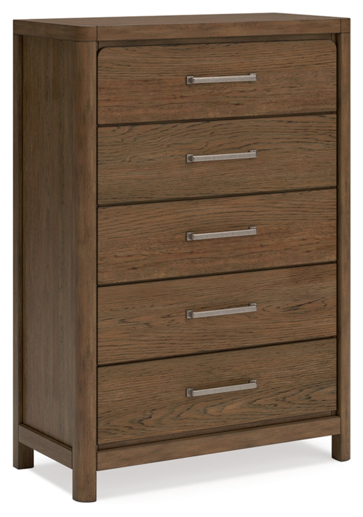 Cabalynn California King Upholstered Bed with Mirrored Dresser and Chest