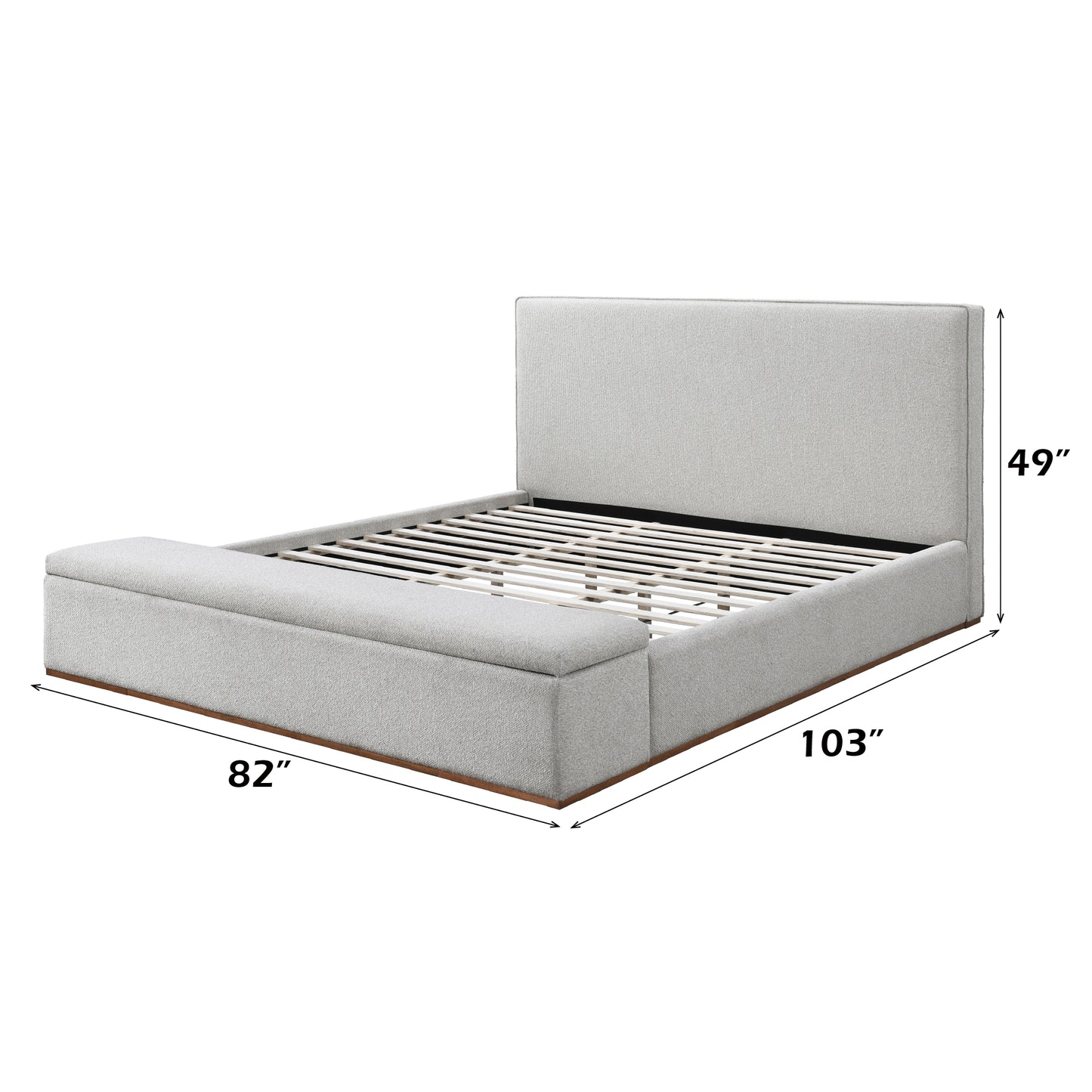 Boxter Linen Upholstered Queen Bed with Storage Footboard