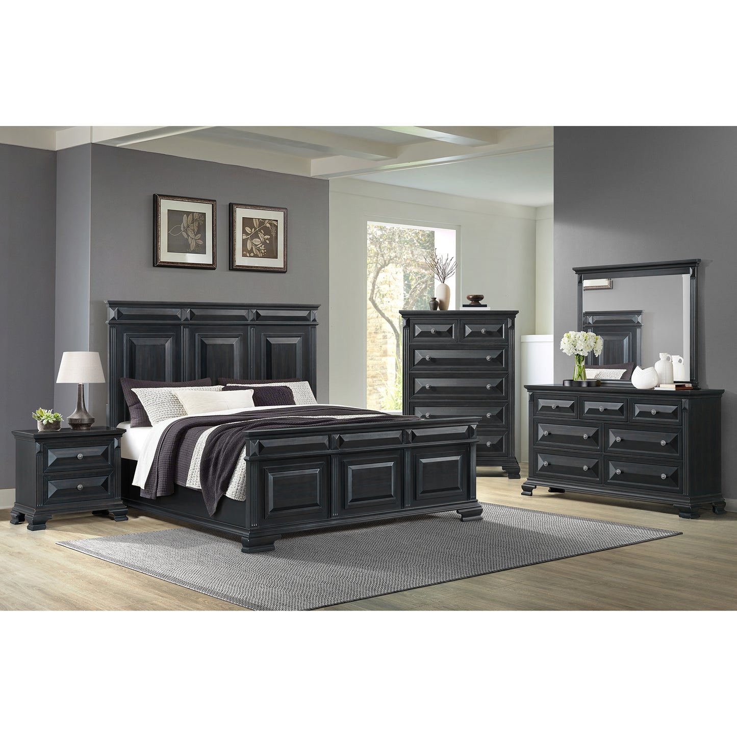 Bridgestone 4PC Bedroom Set with Chest & 2 Nightstands