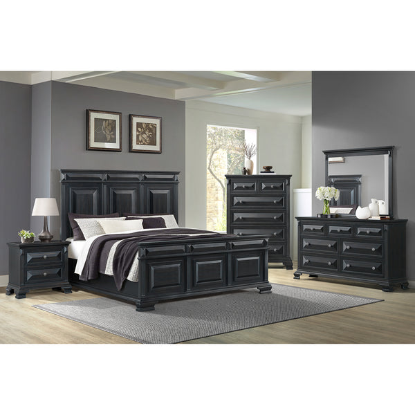 Bridgestone Queen Panel 5Pc Bedroom Set In Black