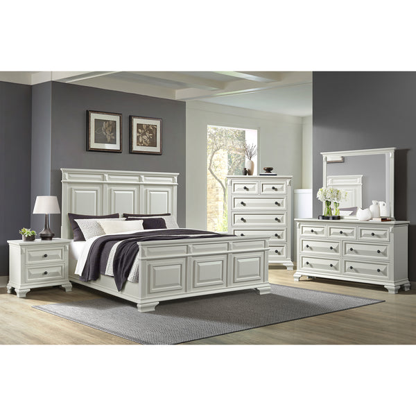 Bridgestone King Panel 5Pc Bedroom Set In Antique White