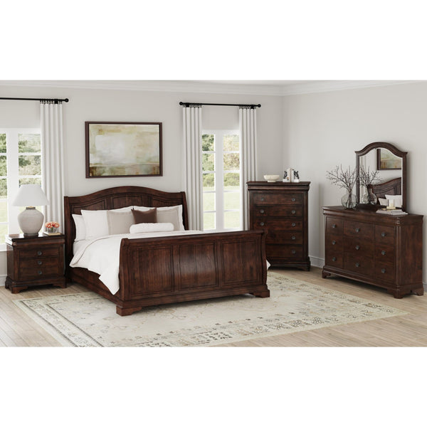 Cameron Cherry King Sleigh 6Pc Bedroom Set
