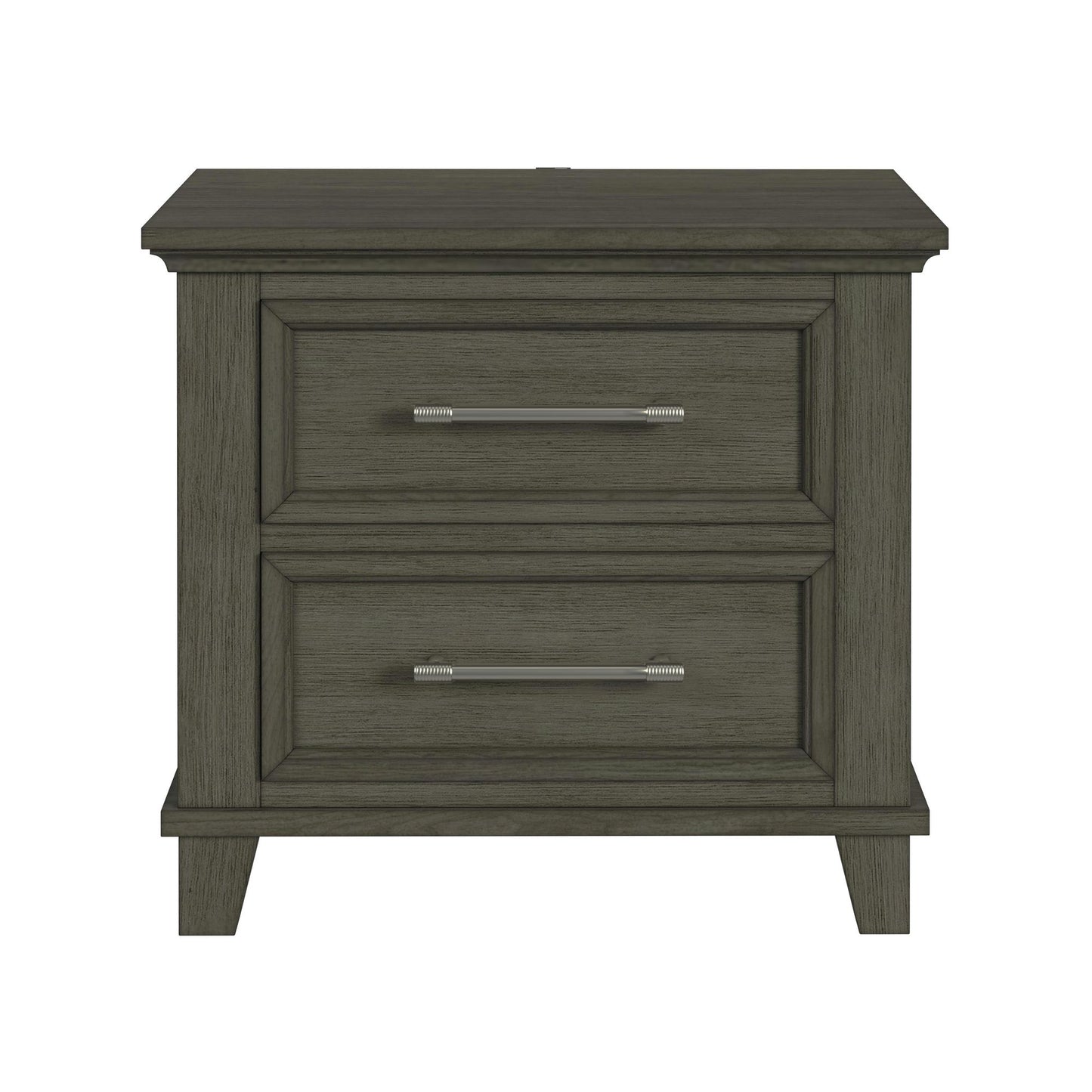 Canterbury 2-Drawer Nightstand with USB in Grey