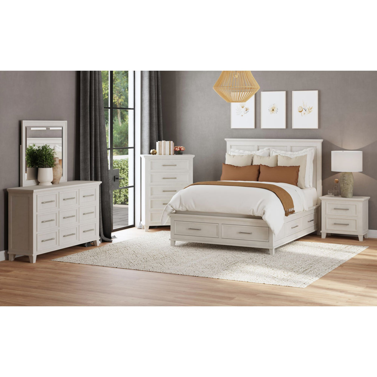 Canterbury Queen Storage Bed In Ivory