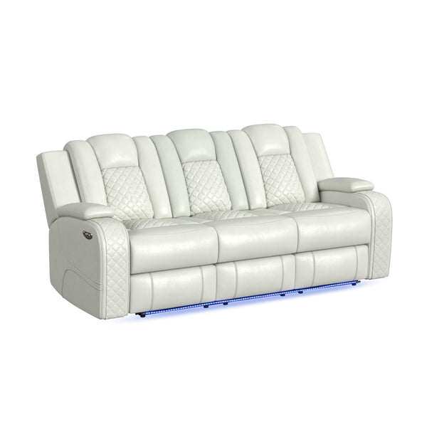 Carlo 3Pc Living Room Set In Pebble Oyster-Sofa, Loveseat & Recliner