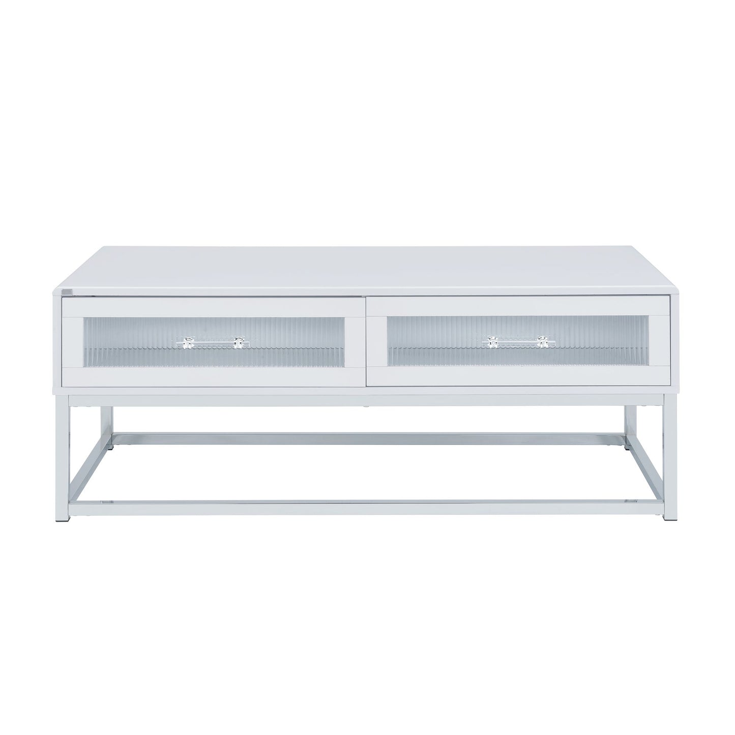 Chandra Coffee Table with LED and Battery Pack in Glossy White