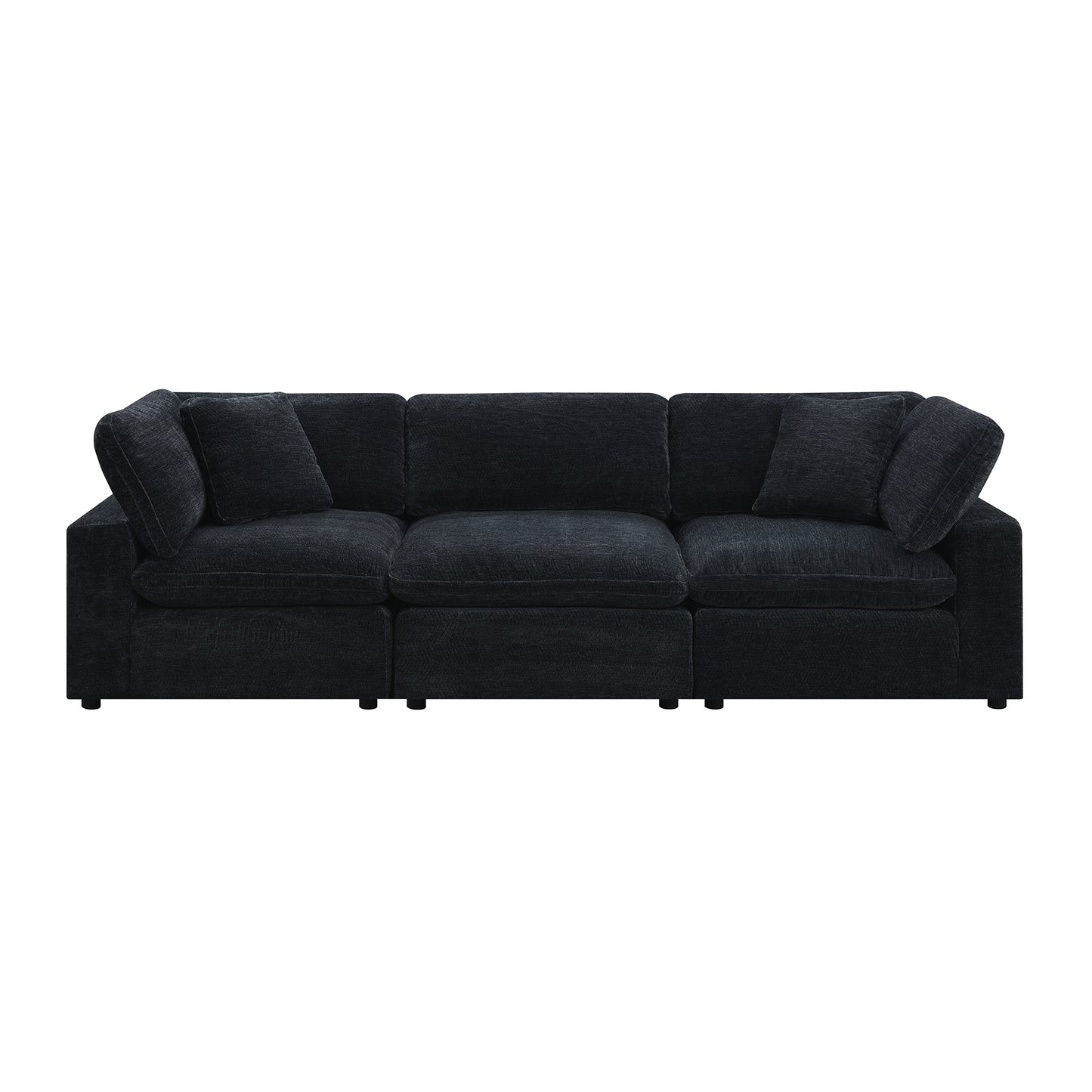 Cloud 9 Modular 3PC Living Room Set in Zaftag Ebony