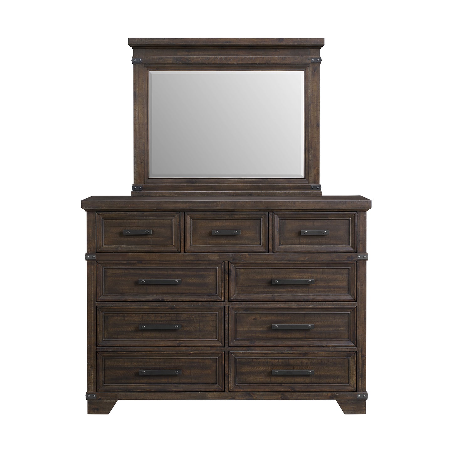 Colorado City Dresser and Mirror Set in Charcoal