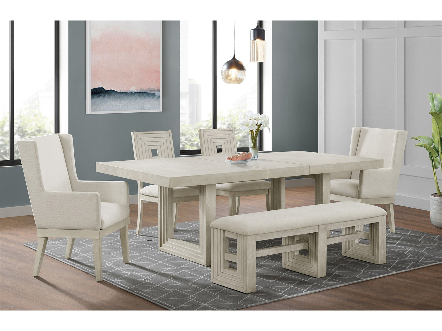 Avalanche Dining Bench – Antique White