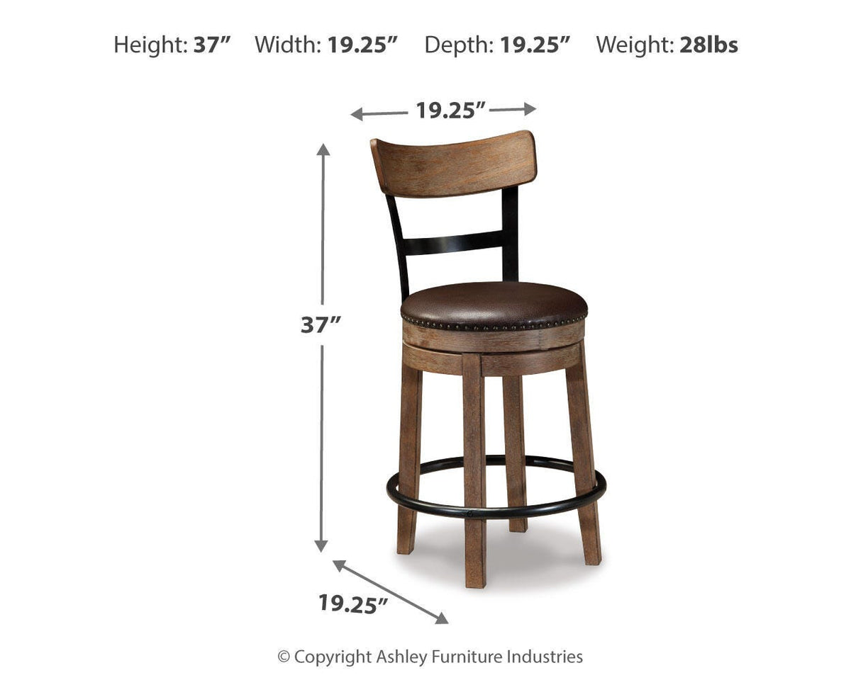 Pinnadel Upholstered Swivel Barstool (Counter Height) (1/CN)