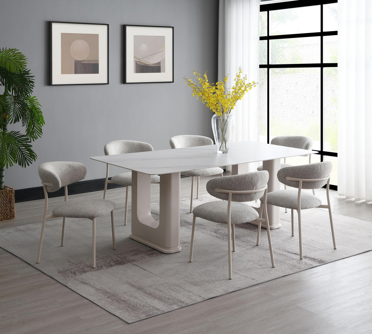 Kalam Boucle Upholstered Side Chair (Set-2)