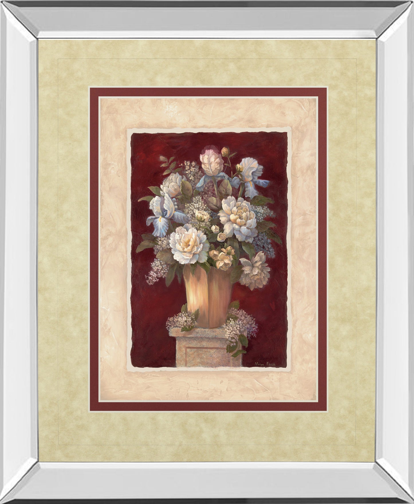 Mirrored Frame Traditional Red II By Vivian Flasch