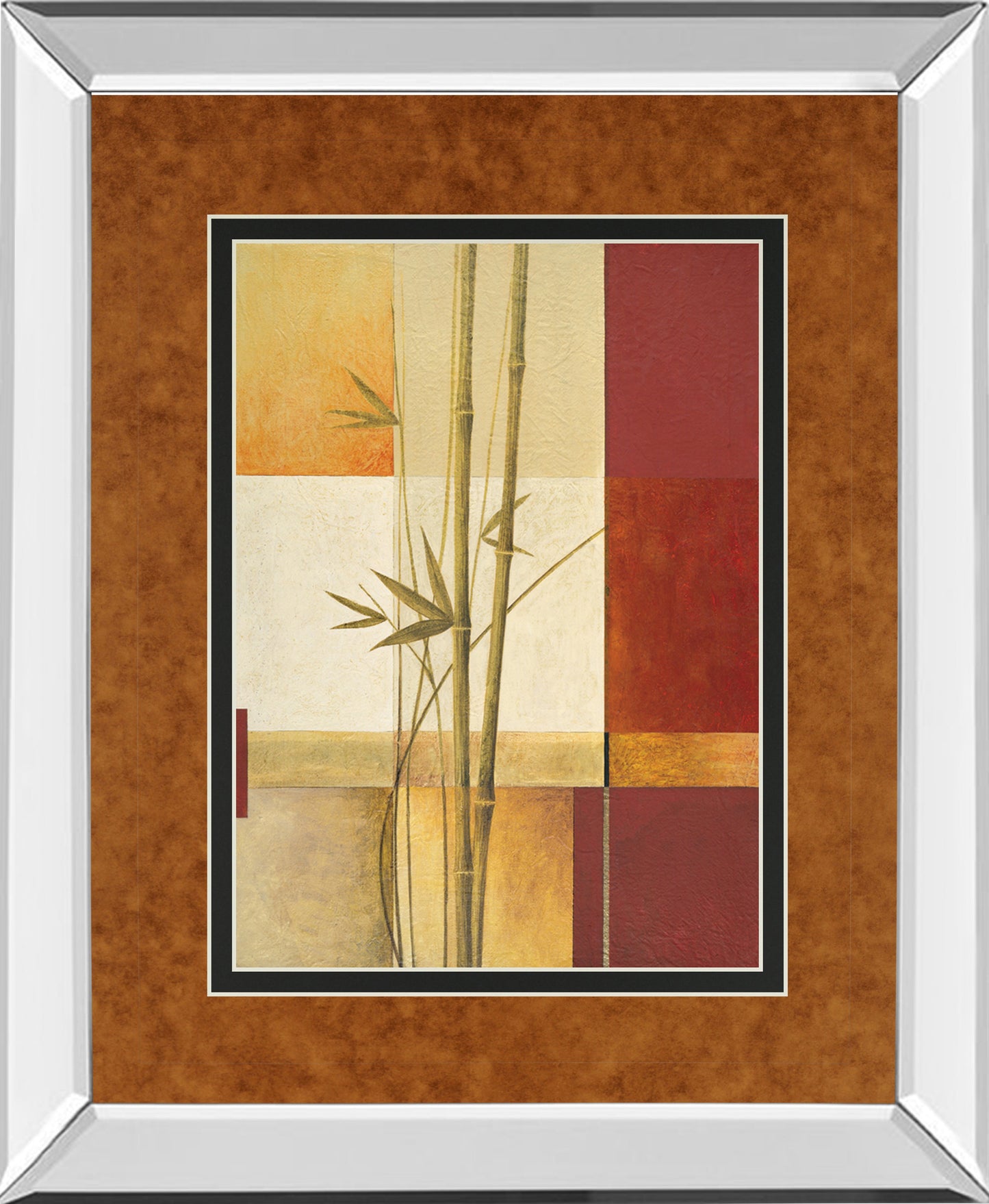 Mirrored Frame Contemporary Bamboo II By Estudio Arte