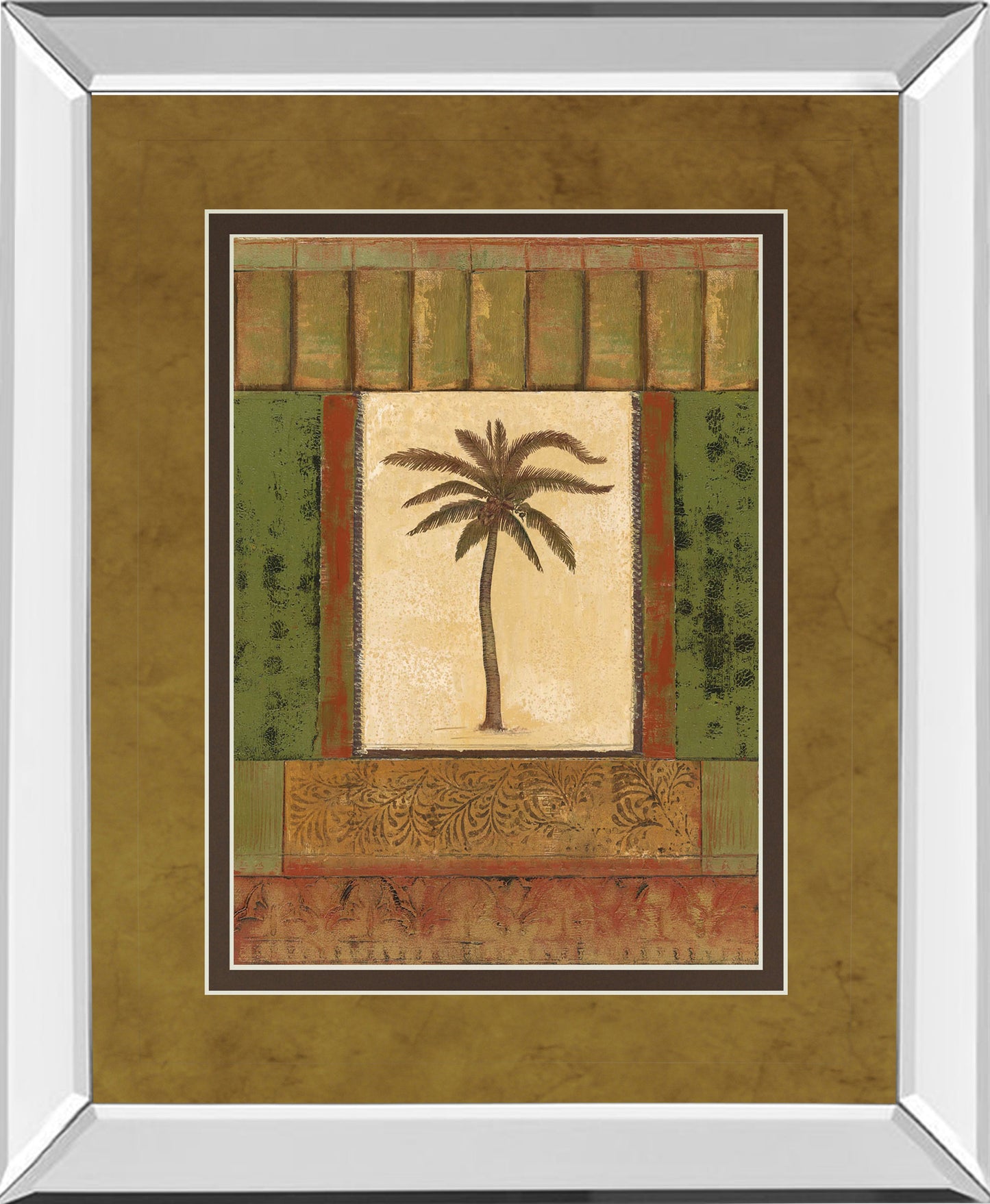 Mirrored Frame Classic Palm I By Rebecca Burton