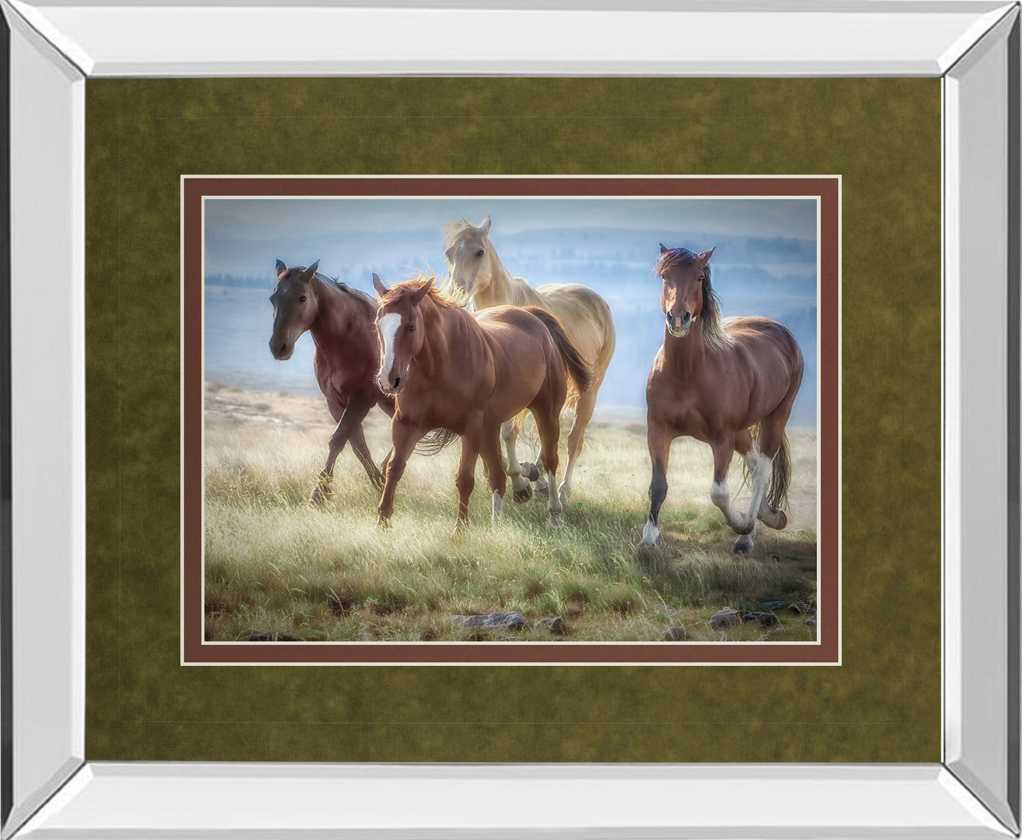 Mirrored Frame Morning Stroll By Wendy Caro