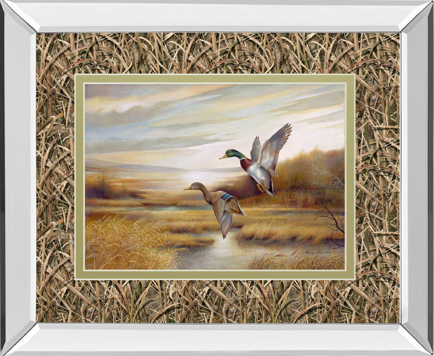 Mirrored Frame Mallards By Ruanne Manning ***Monl***