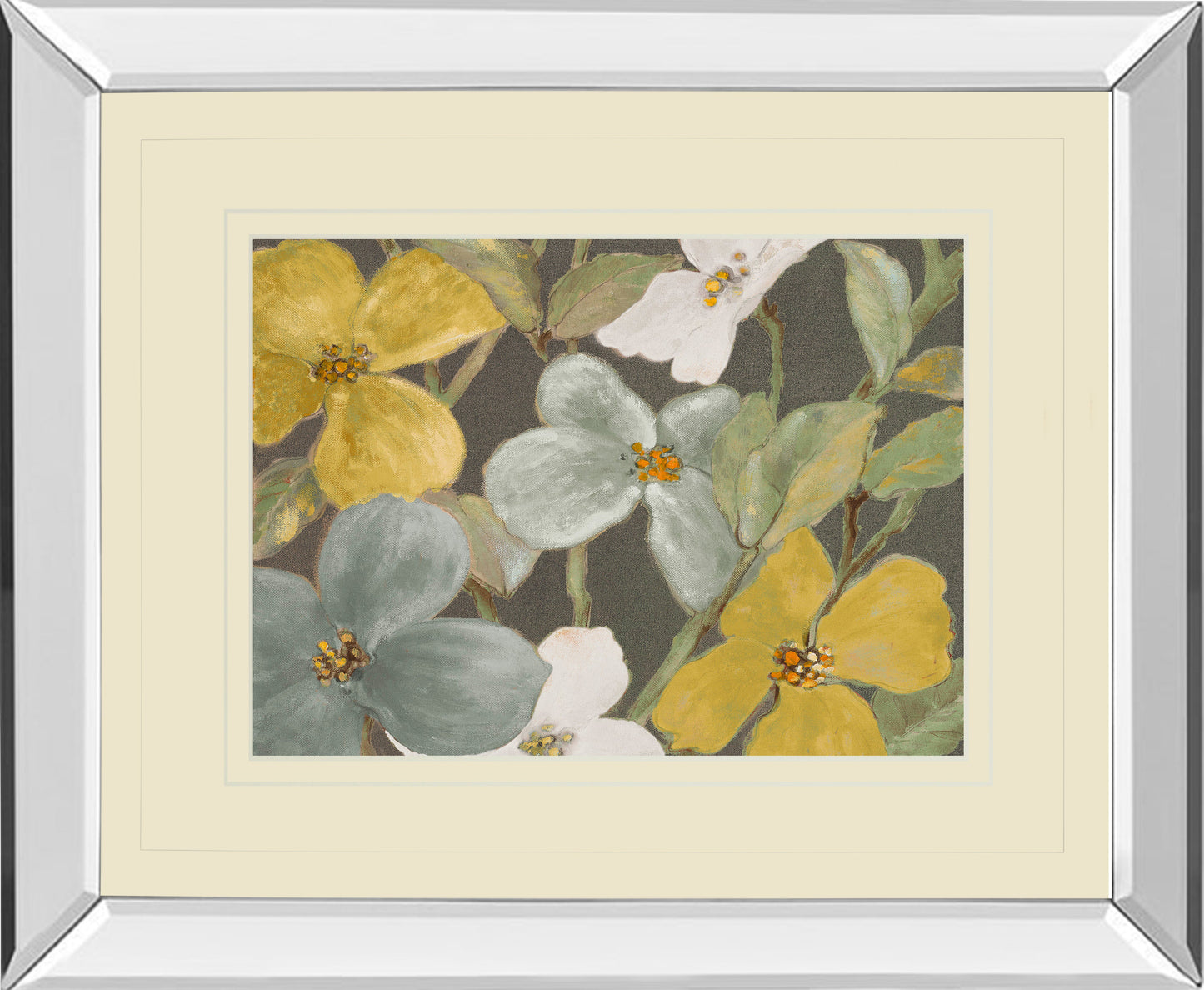 Mirrored Frame Garden Party In Gray 2 By Lanie Loreth
