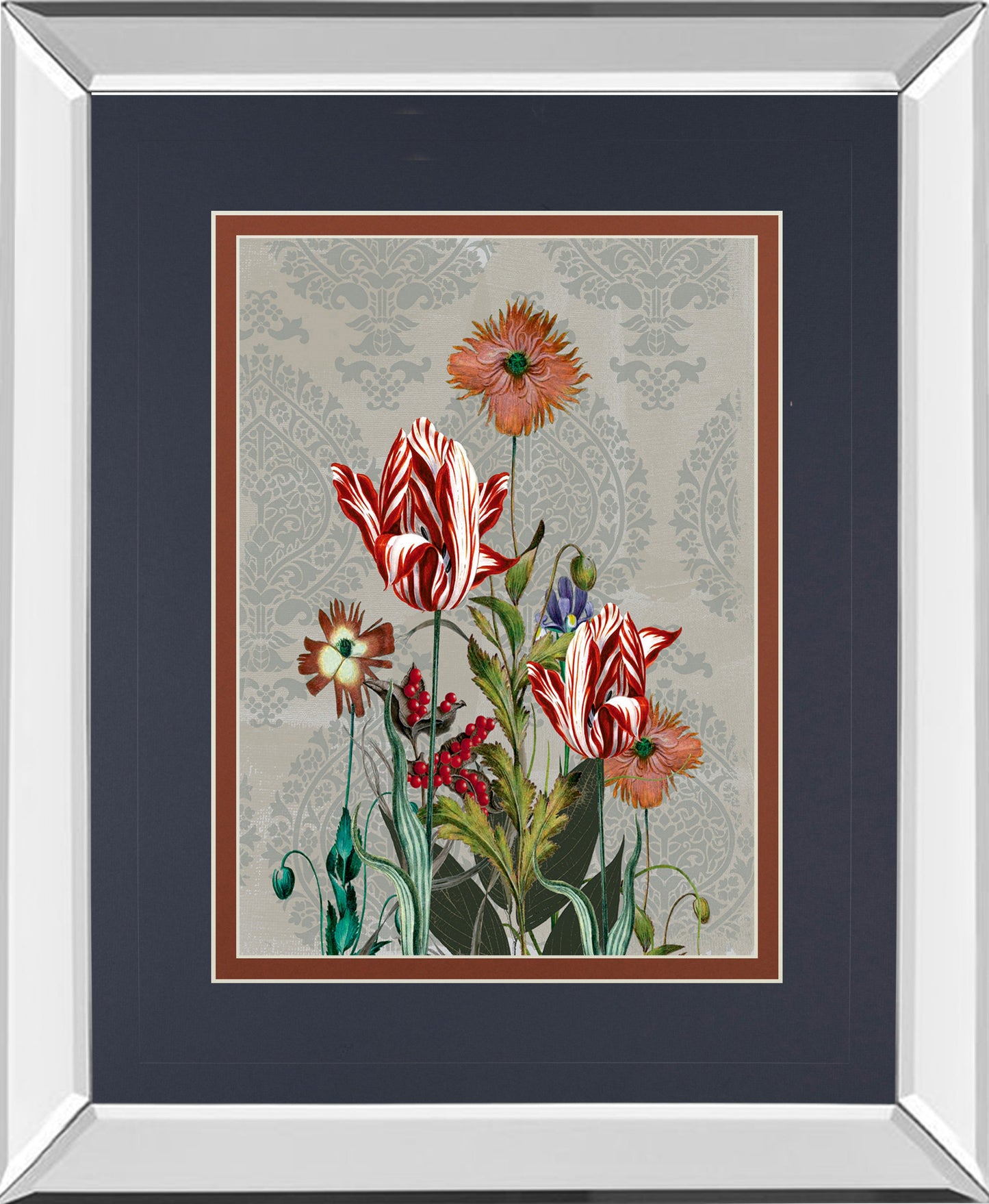 Mirrored Frame Summer Flowers II By Ken Hurd