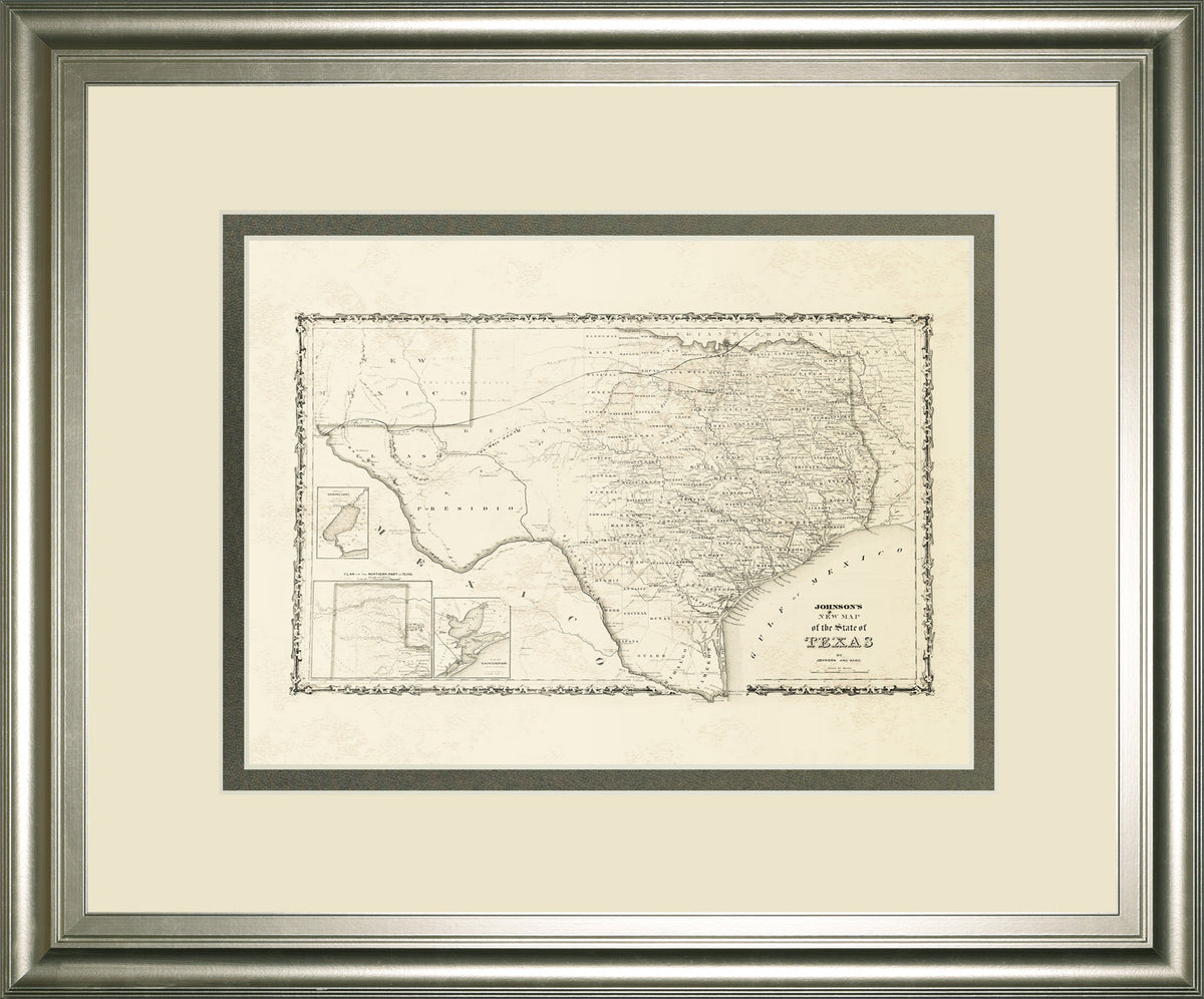 New Map Of The State Of Texas By Johnson And Wank