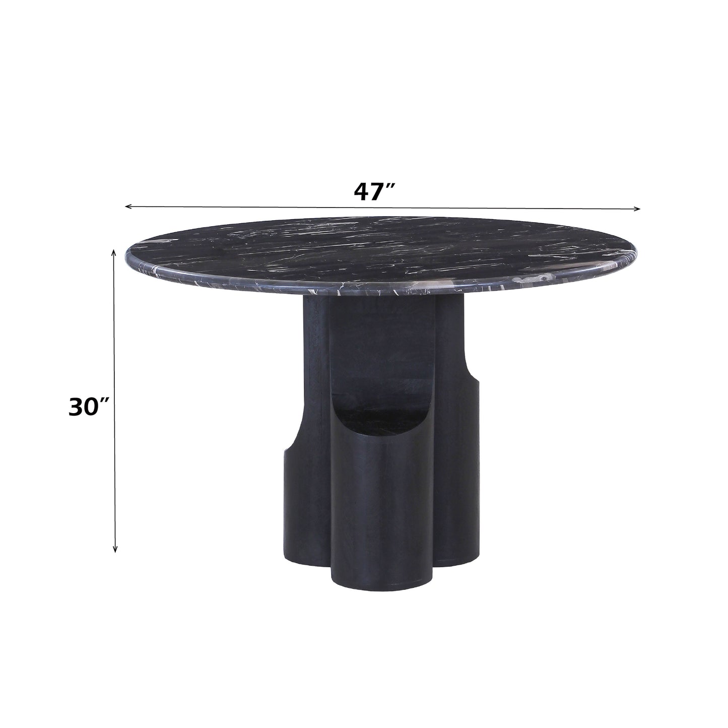 Kinton Round Dining Table with Natural Marble Top