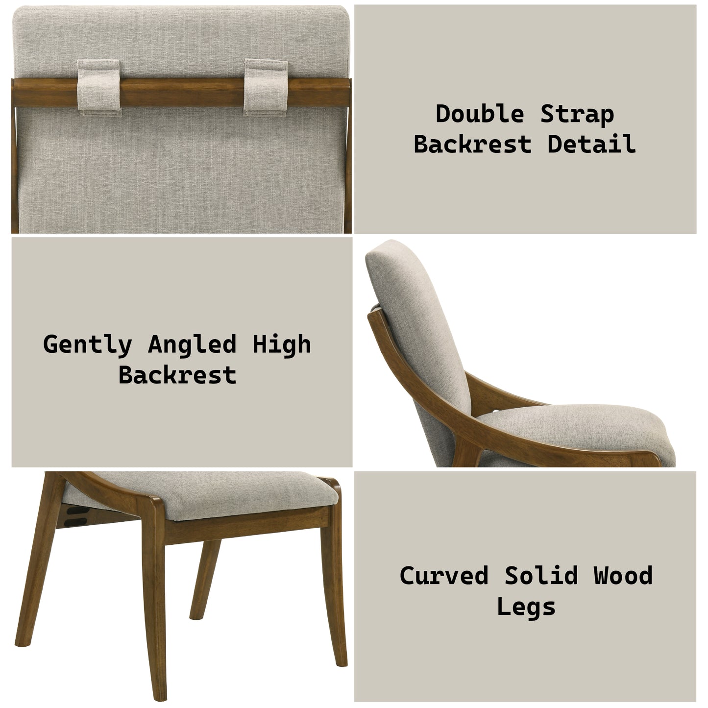 Danzel Chenille Upholstered Side Chair (Set-2)