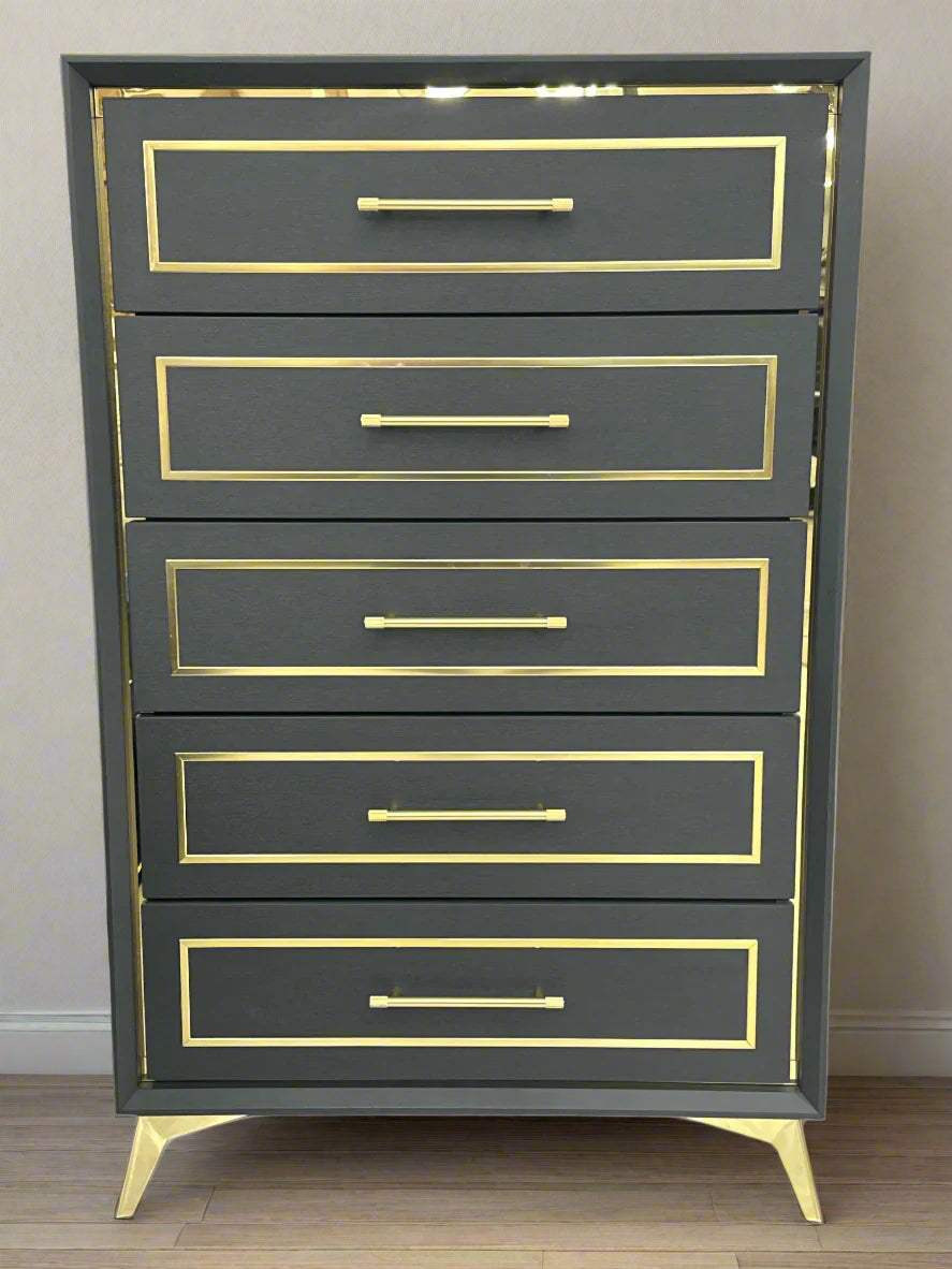 Auryn Chest – Navy & Gold