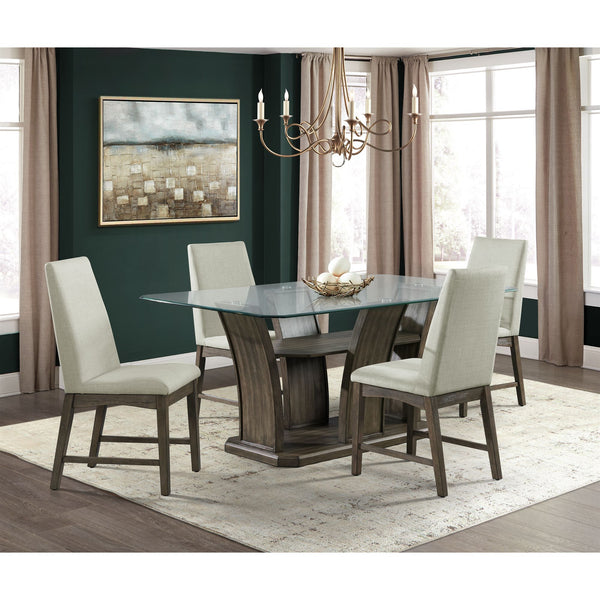 Dapper 5Pc Rectangular Standard Height Dining Set In Walnut-Table & Four Chairs