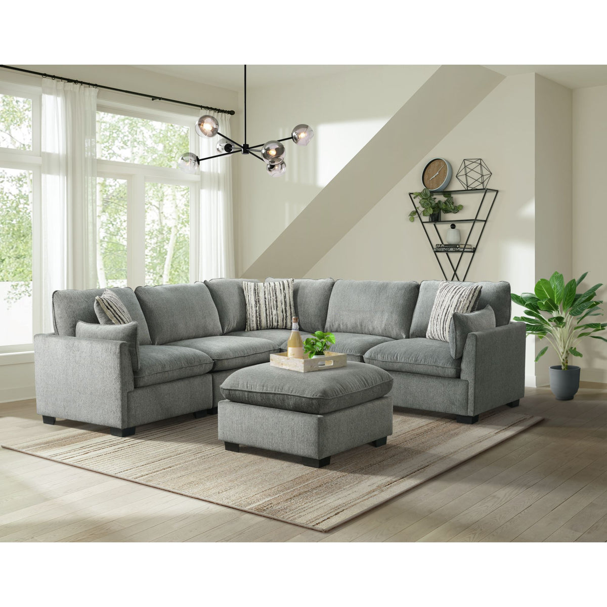 Deville Modular Ottoman In Nova Grey