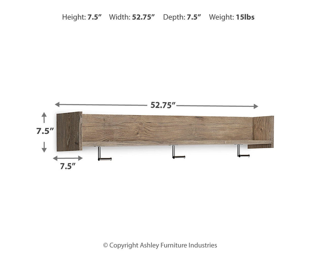 Oliah Wall Mounted Coat Rack w/Shelf