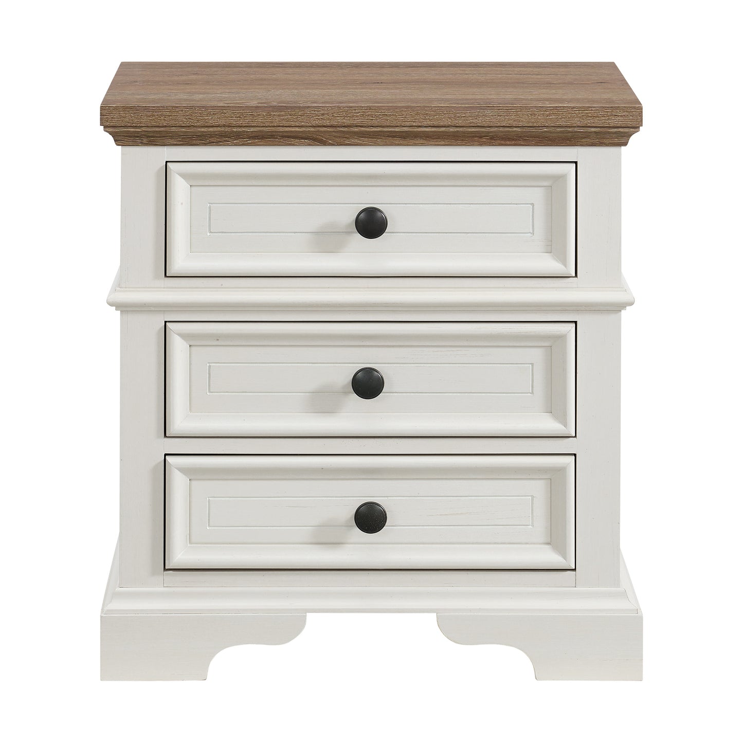 Eastwood Youth 3-Drawer Nightstand in Brown and Off-White