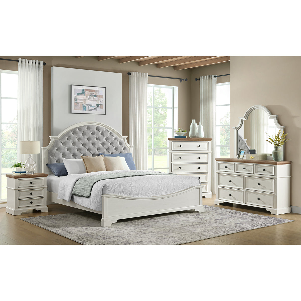 Eastwood Youth 3-Drawer Nightstand In Brown And Off-White