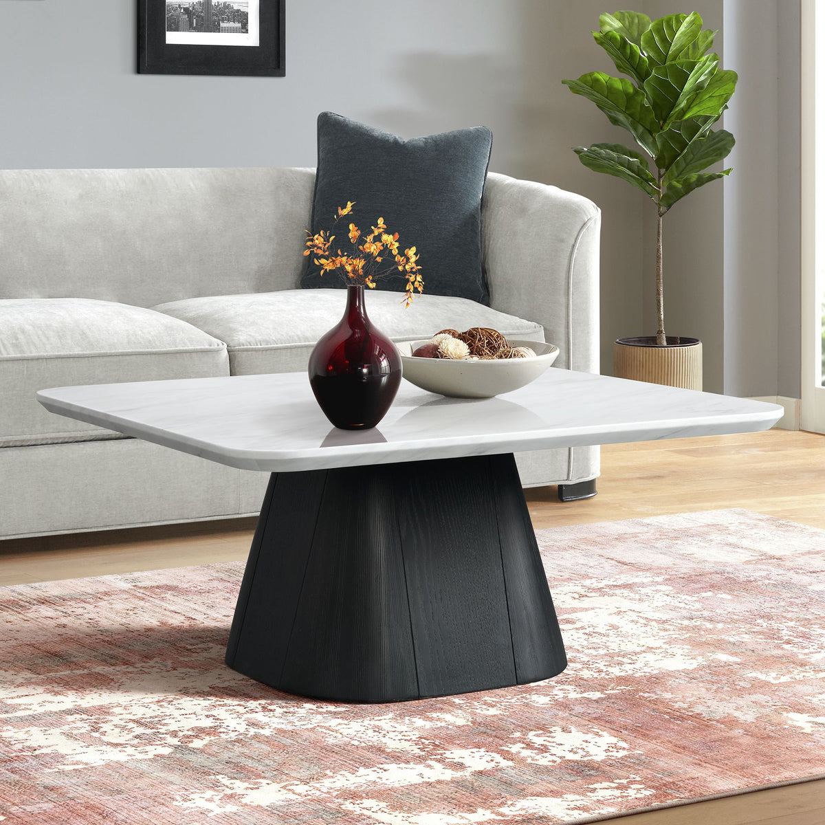 Edison Coffee Table In White And Black