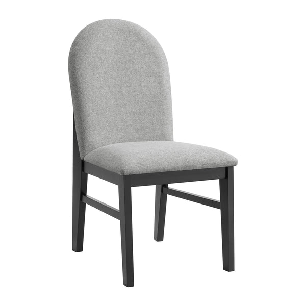 Edison Dining Side Chair With Light Grey Fabric In Black (2 Per Carton)