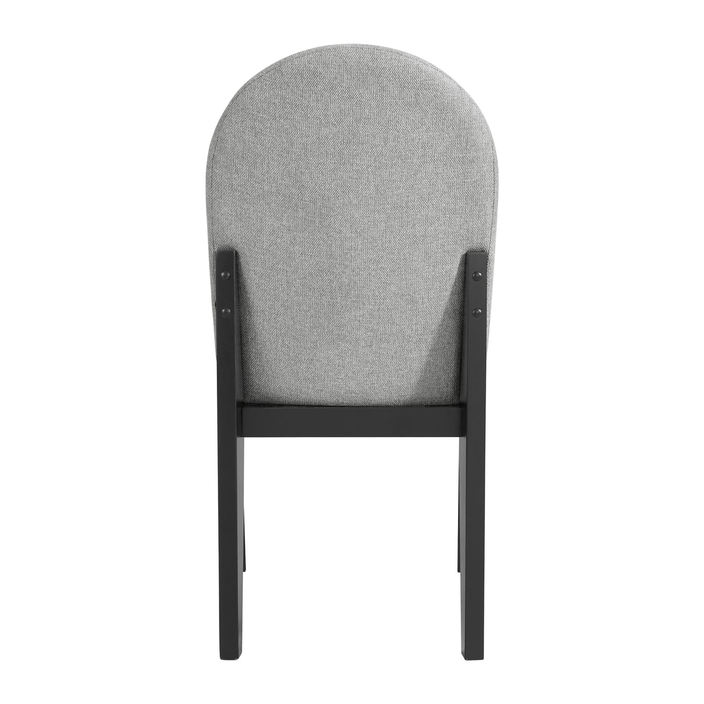 Edison Dining Side Chair with Light Grey Fabric in Black (2 Per Carton)