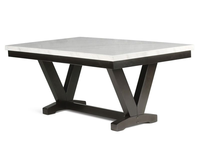 Mesa de comedor de mármol blanco Finley de 72 pulgadas