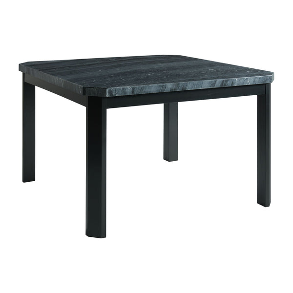 Francesca Grey Marble Square 5Pc Counter Height Dining Set-Table & Four Grey Velvet Chairs