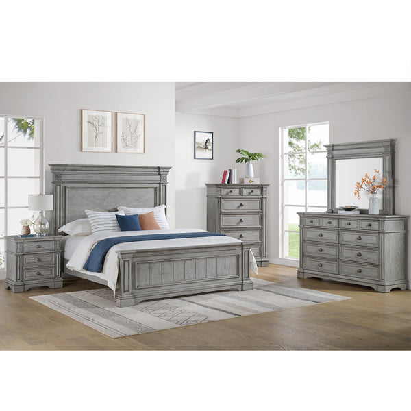 Glenmore King Panel 3Pc Bedroom Set In Aged Grey