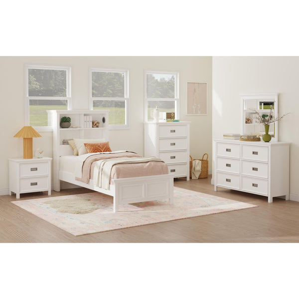 Hampton Kids Twin Bookcase 3Pc Bedroom Set In White
