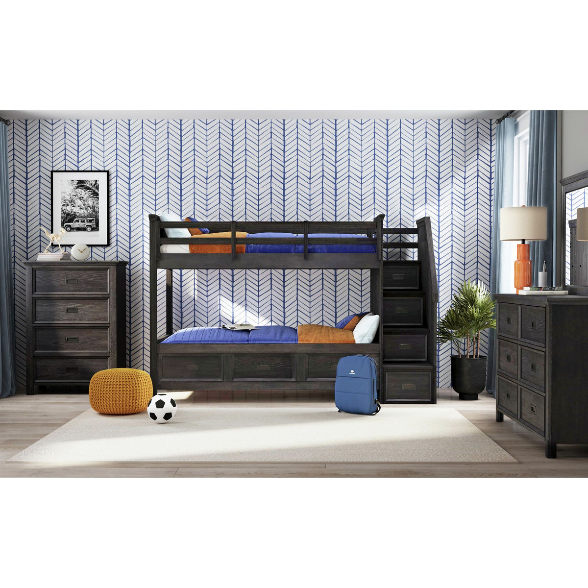 Hampton Kids 4-Drawer Chest In Charcoal