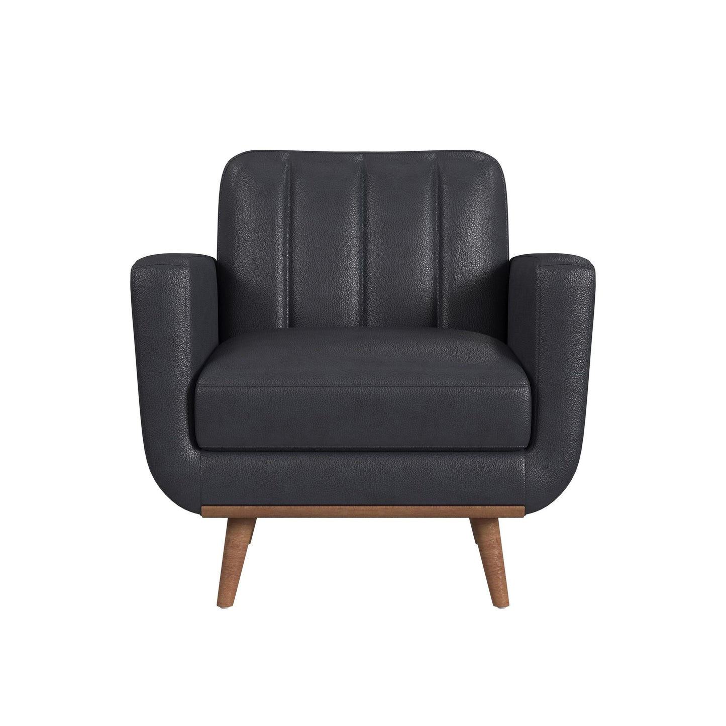 Horizon Chair with Wood Front in Pebble Navy