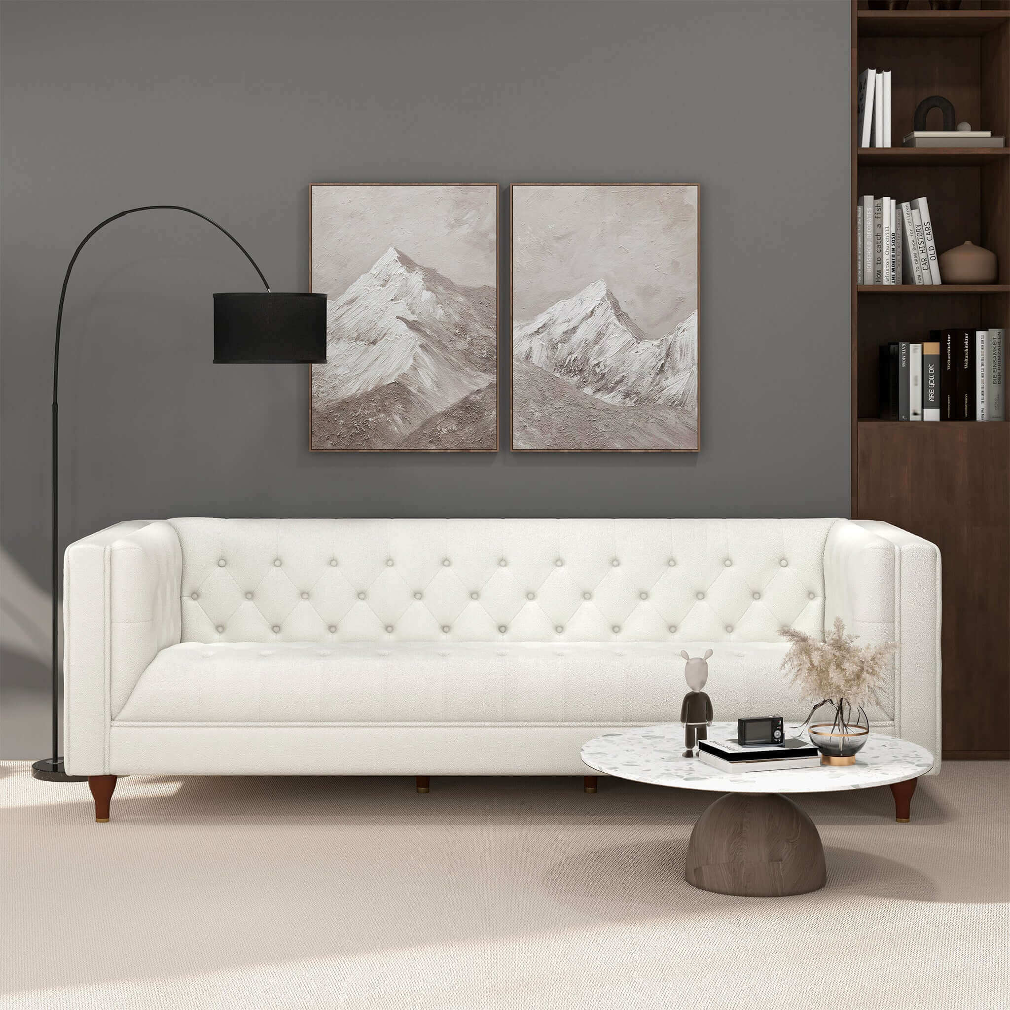 Evelyn Mid Century Modern Beige Boucle Luxury Chesterfield Sofa – Canales  Furniture, image size:2048x2048