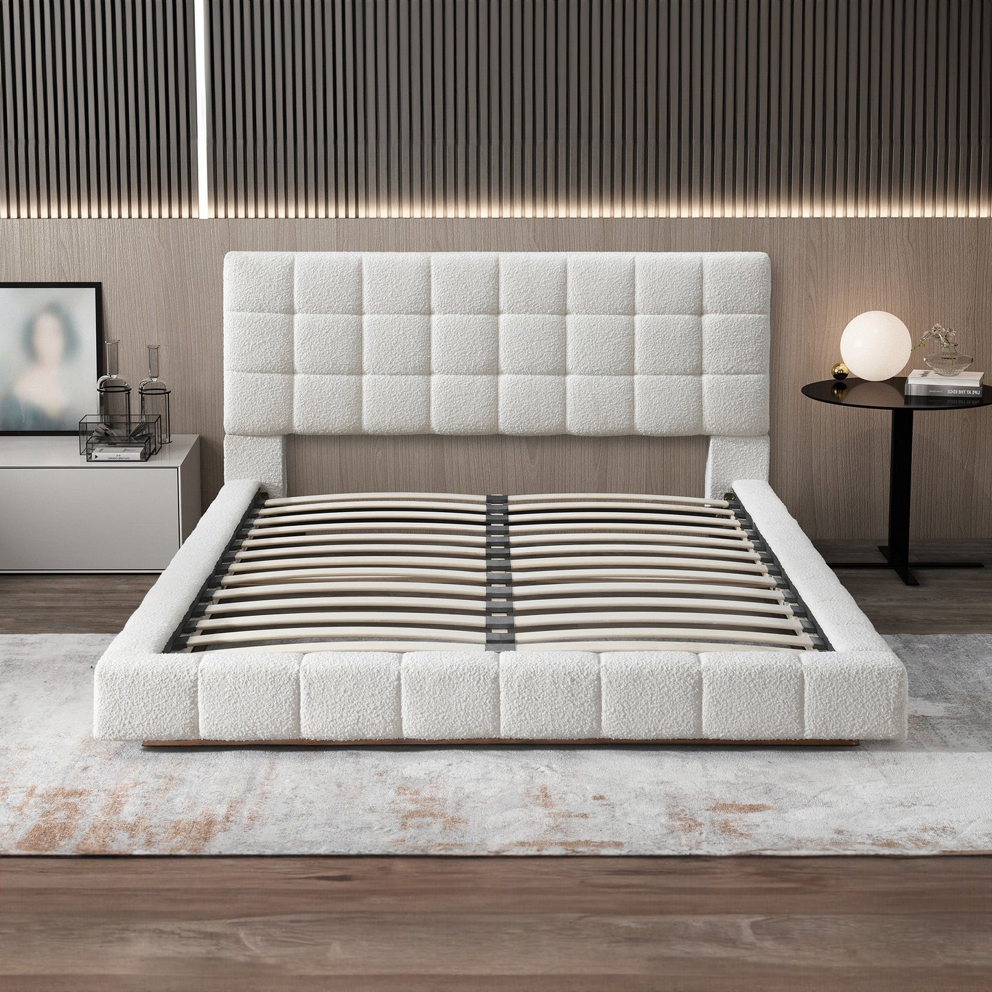 Cama Queen Hudson Ivory Boucle