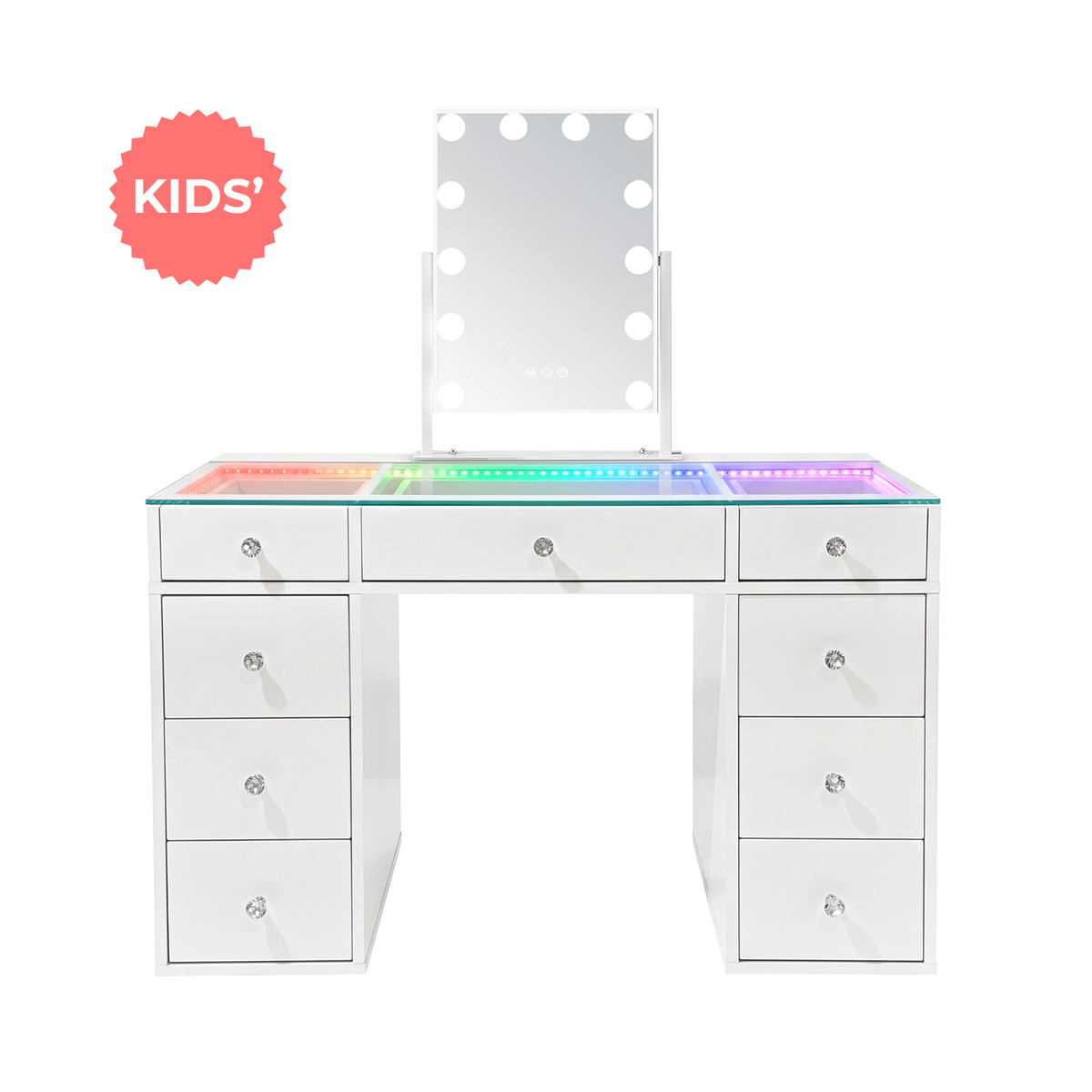 Kids' SlayStation Vanity Table w/ RGB Light + Vanity Mirror Bundle