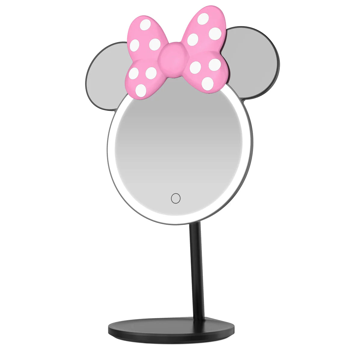 Espejo de maquillaje de mesa con luz LED y diseño de Minnie Mouse Bowtiful