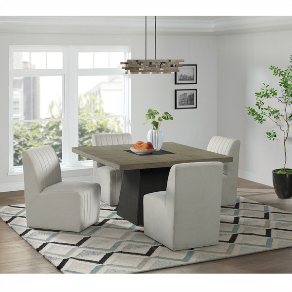 Jemma 5Pc Standard Height Dining Set In Grey-Square Table And Four Chairs
