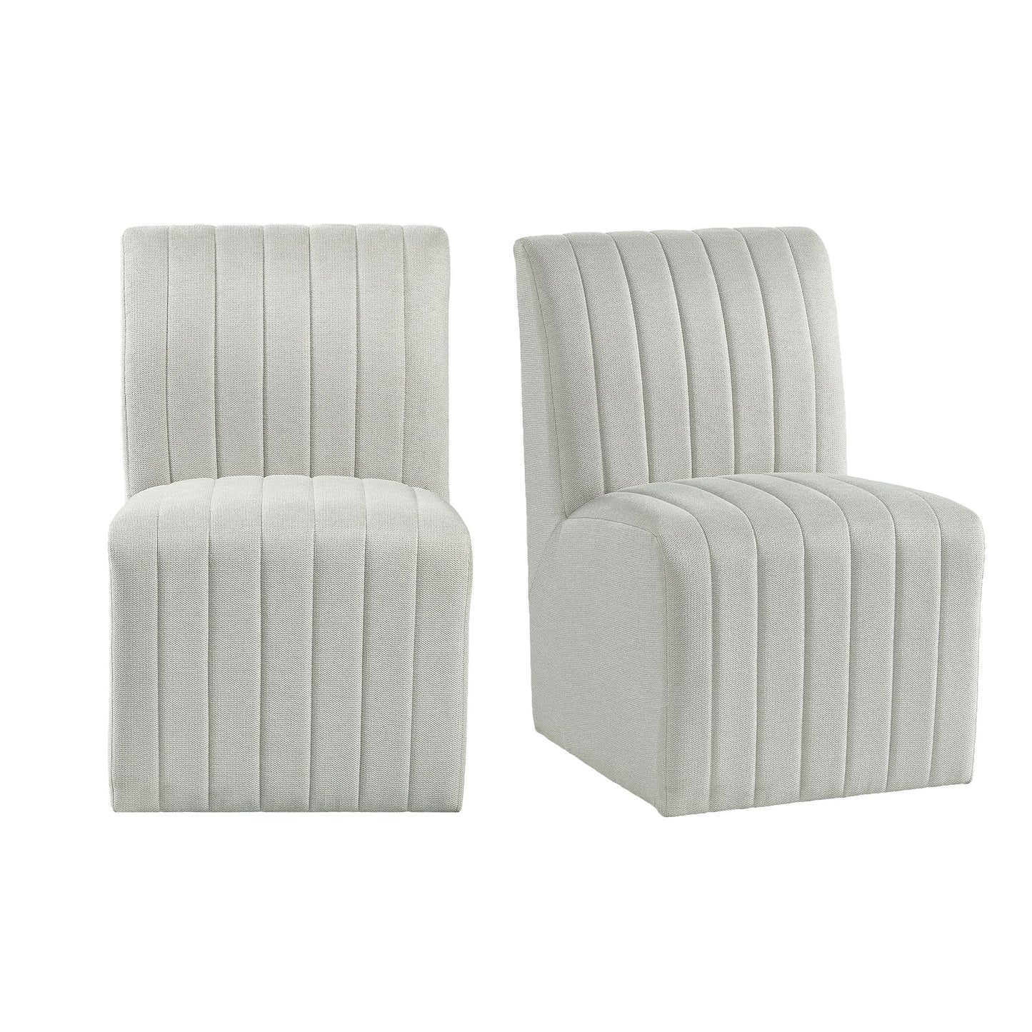 Jemma 6PC Standard Height Dining Set in Grey-Square Table, Two Chairs & Complete Bench