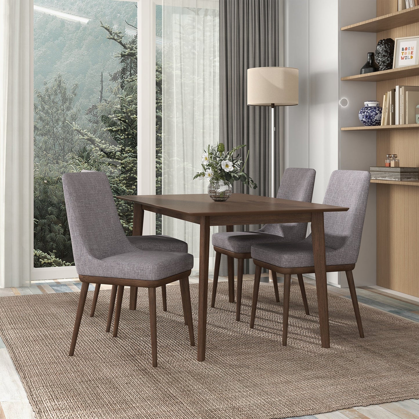 Kate Grey Fabric Dining Chair (Set Of 2)